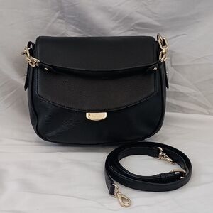 Elegant Black Leather Shoulder Bag
